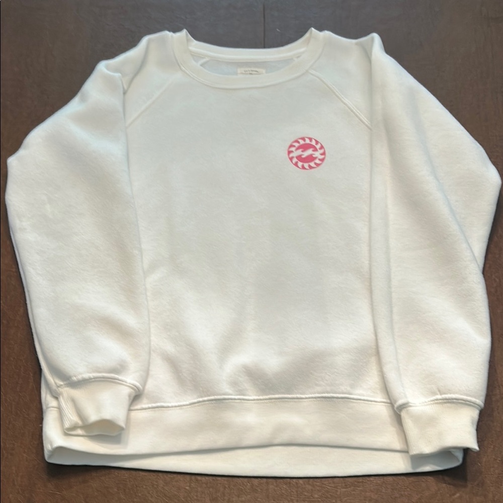 Cream Billabong Sweatshirt with Pink Logo